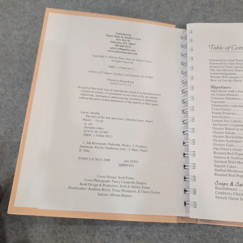 The Best of‎ The Ark and More Cookbook Signed Nanci Main Jimella Lucas 1st Ed